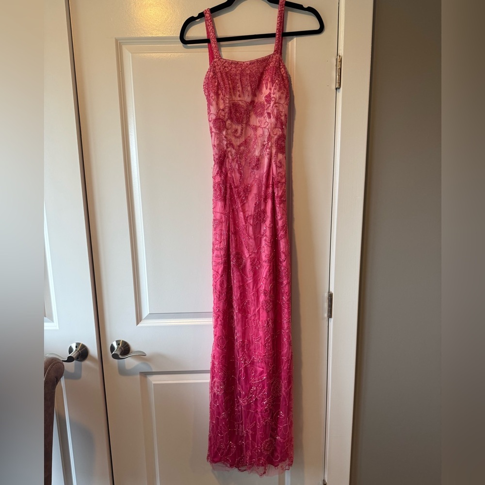 Vintage Je Matadi by Sean Mehta Pink Beaded Gown Size 6 – Full Length